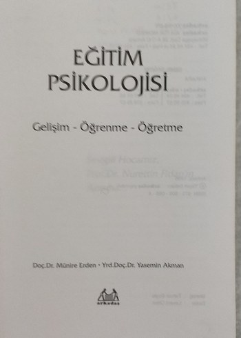  Eğitim Psikolojisi - Gelişim, Öğrenme, Öğretme