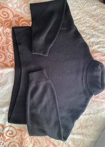 H&M Siyah Fitilli Triko Kazak Minimal Ve Sik