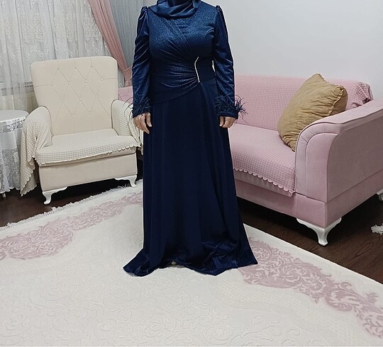46 Beden lacivert Renk Abiye elbise