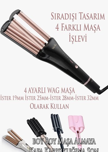 4 Ayarlı Saç Maşası - 4 Farklı Boy
