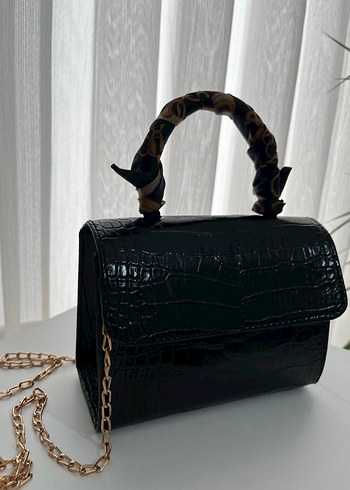 Klasik Siyah Deri Kadın Çanta - Görsel 3