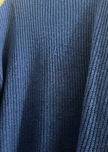 Kadın Mavi Örgü Yüksek Yakalı Kazak - Görsel 5