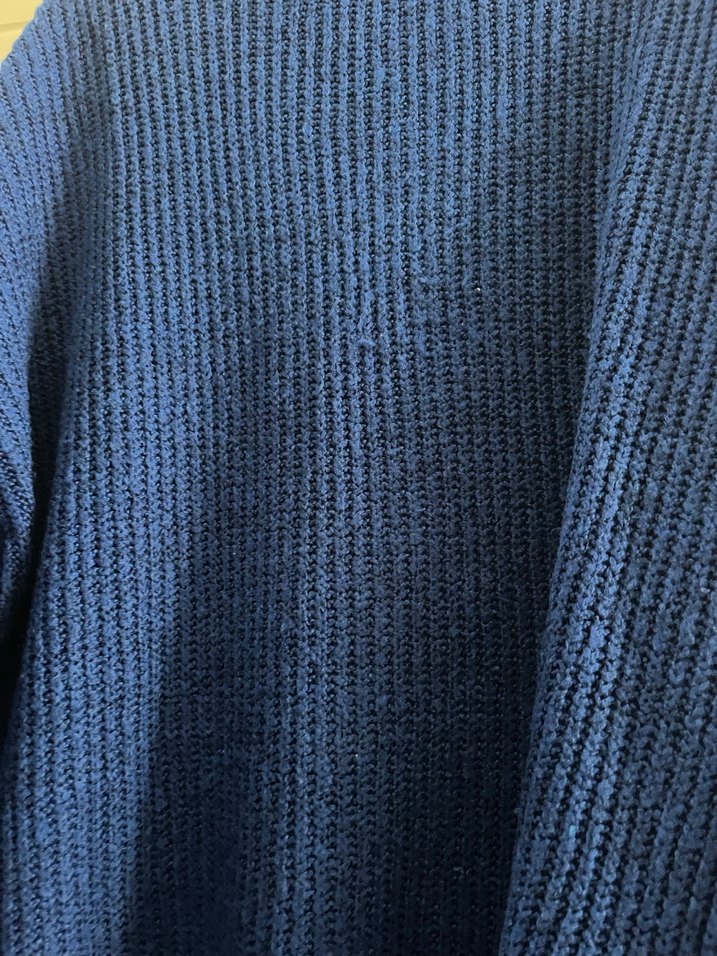 Kadın Mavi Örgü Yüksek Yakalı Kazak - Görsel 5