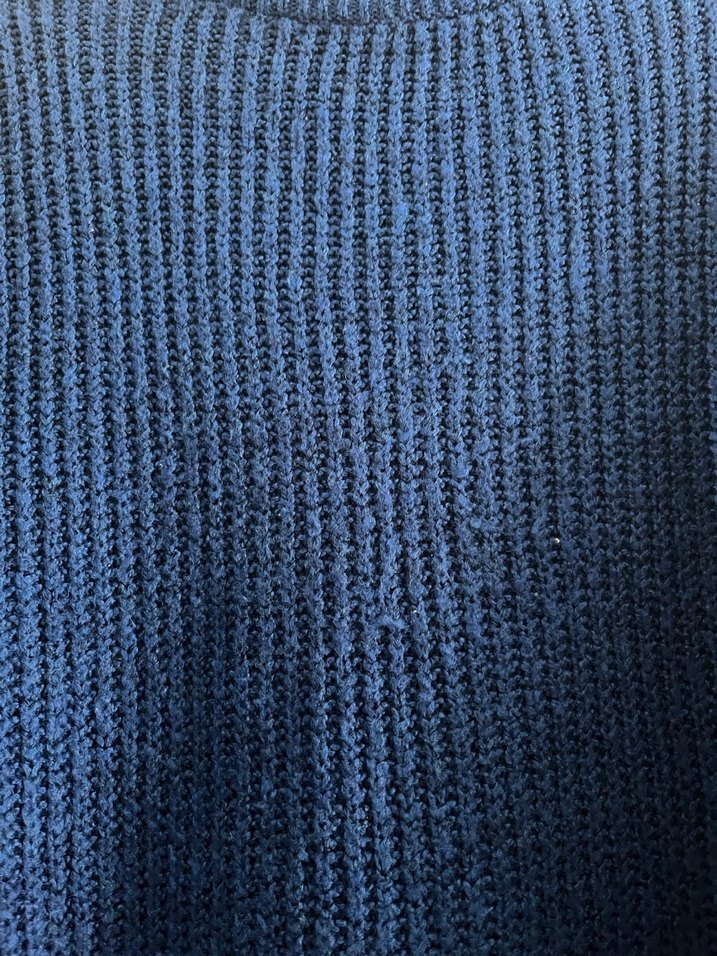 Kadın Mavi Örgü Yüksek Yakalı Kazak - Görsel 4