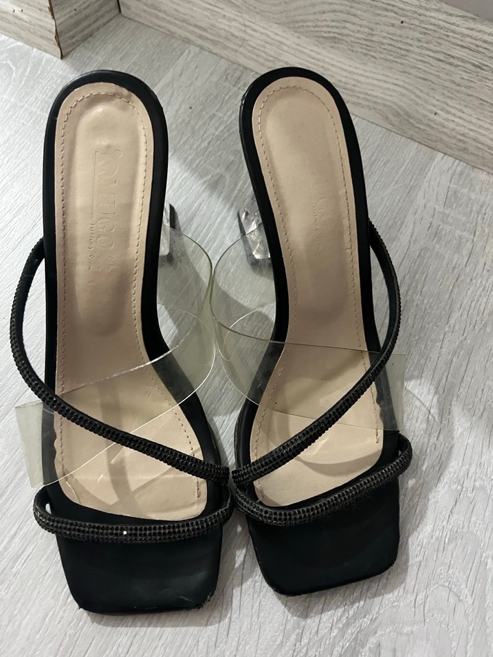 Siyah Minimalist Topuklu Kadın Terlik - Görsel 3