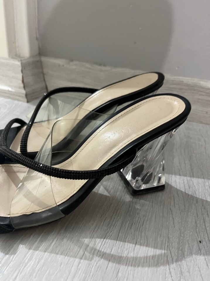 Siyah Minimalist Topuklu Kadın Terlik - Görsel 2