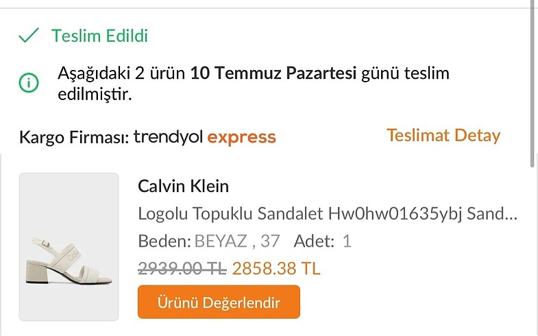 37 Beden beyaz Renk Calvin clein topuklu sandalet