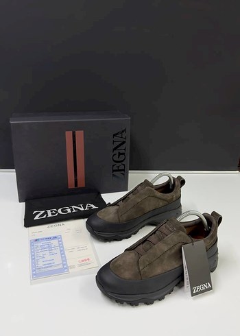 Ermenegildo Zegna Zegna Kahverengi Suet Sneaker