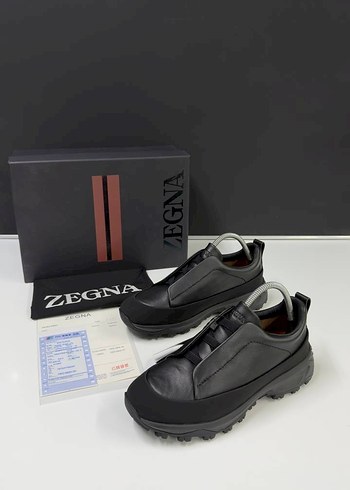 Ermenegildo Zegna Zegna Siyah Deri Sneaker