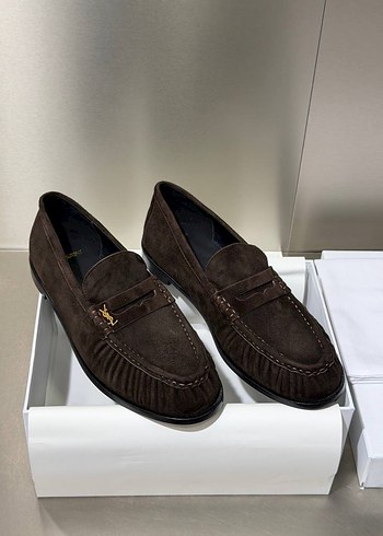 Yves Saint Laurent Kahverengi Suet Loafer Siklik Ve Rahatlik
