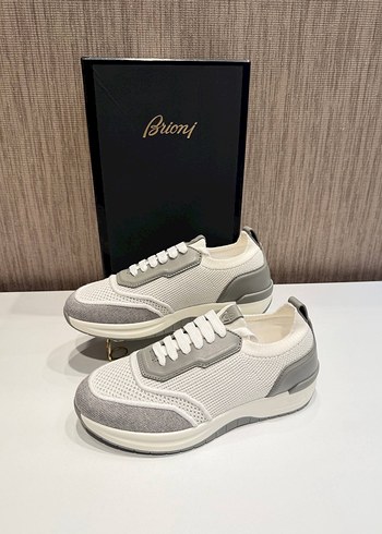 Diğer Brioni Beyaz Gri Modern Sneaker
