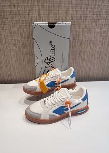 Off-White Beyaz Mavi Deri Sneaker