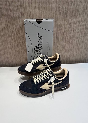 Off-White Siyah Suet Spor Ayakkabi
