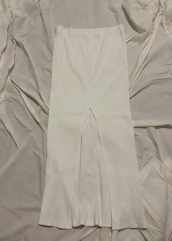 Bershka Bershka Drapeli Kırık Beyaz Uzun Etek Ve Crop Takım