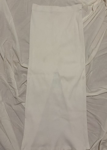 Bershka Drapeli Kırık Beyaz Uzun Etek Ve Crop Takım