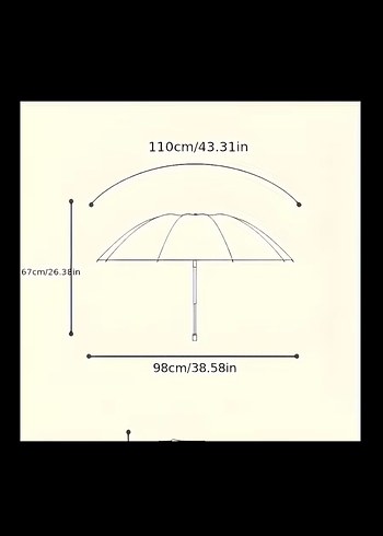 Krem Rengi Fırfırlı Katlanabilir Şemsiye - Görsel 4