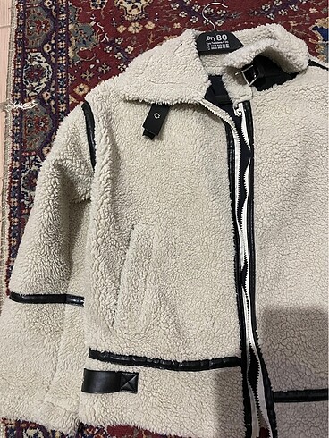 Suni kürklü peluş ceket - Görsel 3