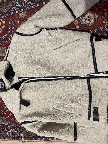 Suni kürklü peluş ceket - Görsel 2