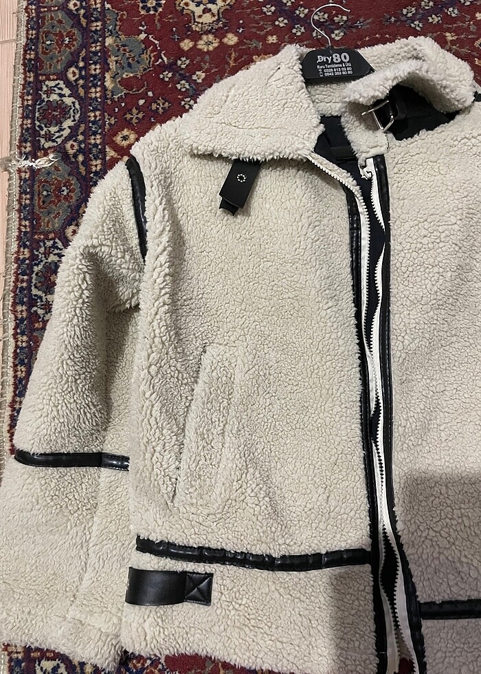 Suni kürklü peluş ceket - Görsel 3