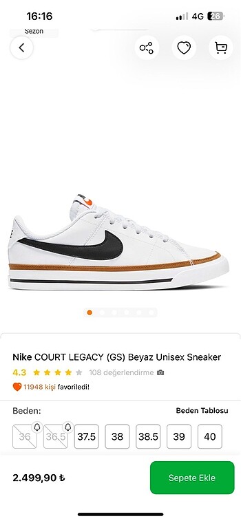 Nike Nike sneaker spor ayakkabı ( orijinal)