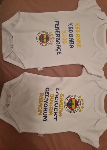 Fenerbahçe Baskılı Bebek Kısa Kollu Body