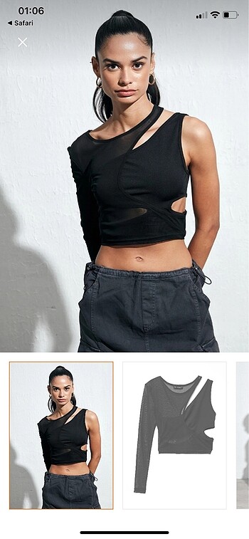 Quzu Cut out detaylı quzu bluz