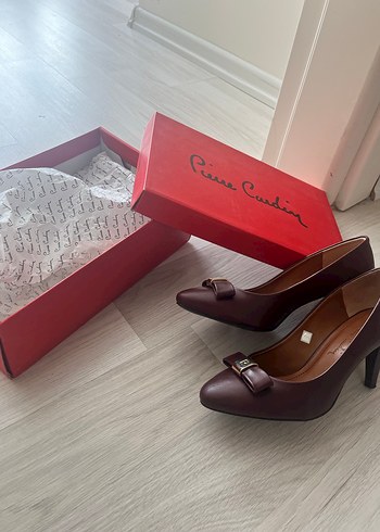37 Beden bordo Renk Bordo Deri Tokalı Stiletto Kadın Ayakkabı