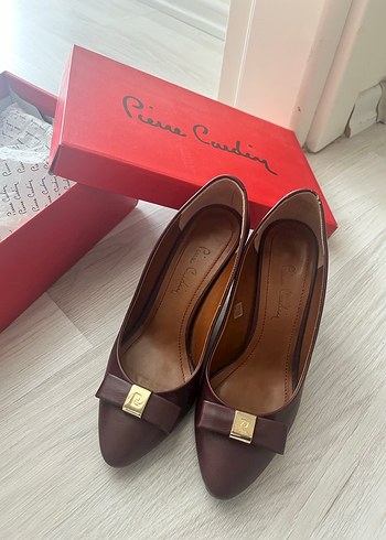 37 Beden Bordo Deri Tokalı Stiletto Kadın Ayakkabı