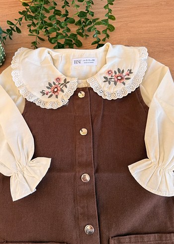 Düğmeli Bohem Tarzı Kız Elbisesi - Görsel 5