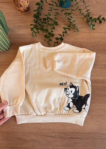 Kız Çocuk Bej Minnie Baskılı Sweatshirt - Görsel 3