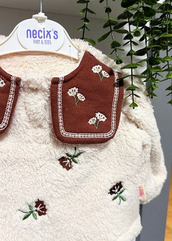 Kahverengi Kürk Detaylı Bebek Kız Tulumu - Görsel 2