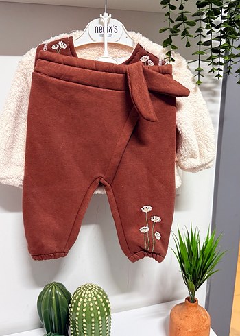 Kahverengi Kürk Detaylı Bebek Kız Tulumu - Görsel 3