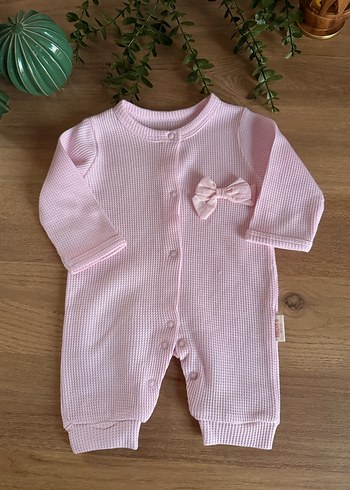 Nakışlı Örgü Bebek Kız Tulum - Pembe - Görsel 2