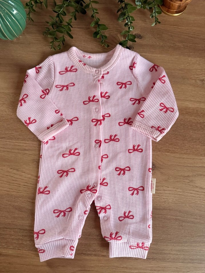 Nakışlı Örgü Bebek Kız Tulum - Pembe - Görsel 4