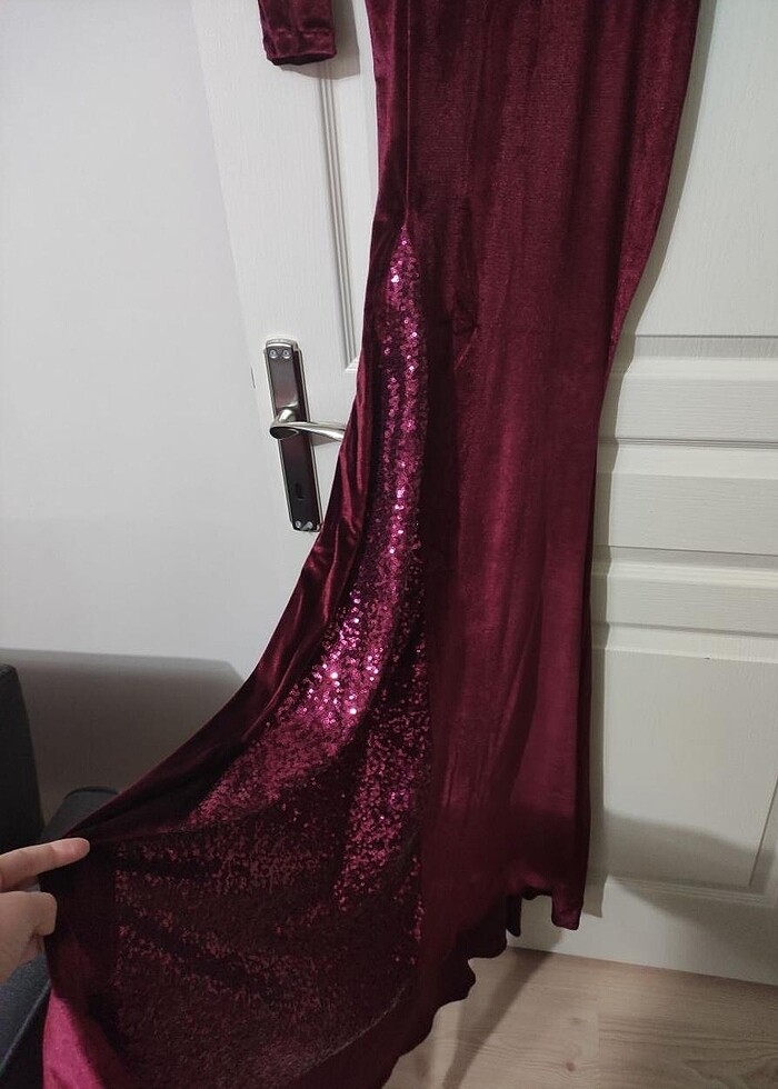 Kadife elbise - Görsel 3