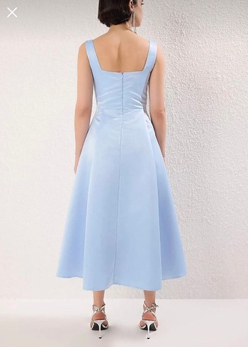 Mavi Midi A Kesim Elbise - Görsel 3