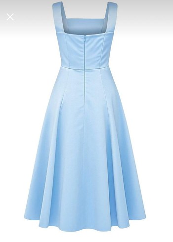 Mavi Midi A Kesim Elbise - Görsel 2