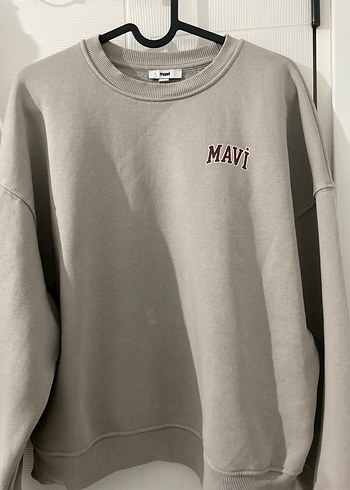 Mavi Baskılı Gri Kadın Sweatshirt