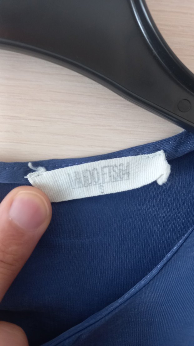 Mudo Mavi Uzun Kollu Salaş Kadın Bluz - Görsel 2