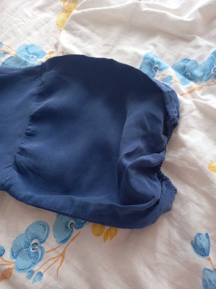 Mudo Mavi Uzun Kollu Salaş Kadın Bluz - Görsel 4