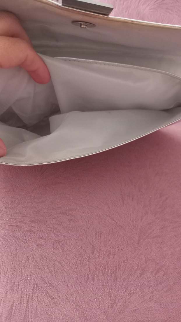 Klasik Zarif Gri Deri Kadın Portföy Çanta - Görsel 3