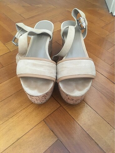Isabel Marant Mario Giordano orijinal deri dolgu topuk sandalet
