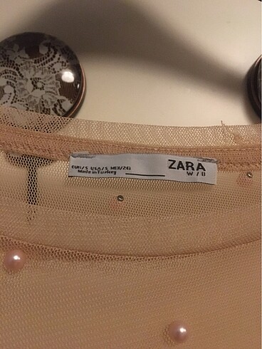 Zara Zara inci kaplı tül bluz