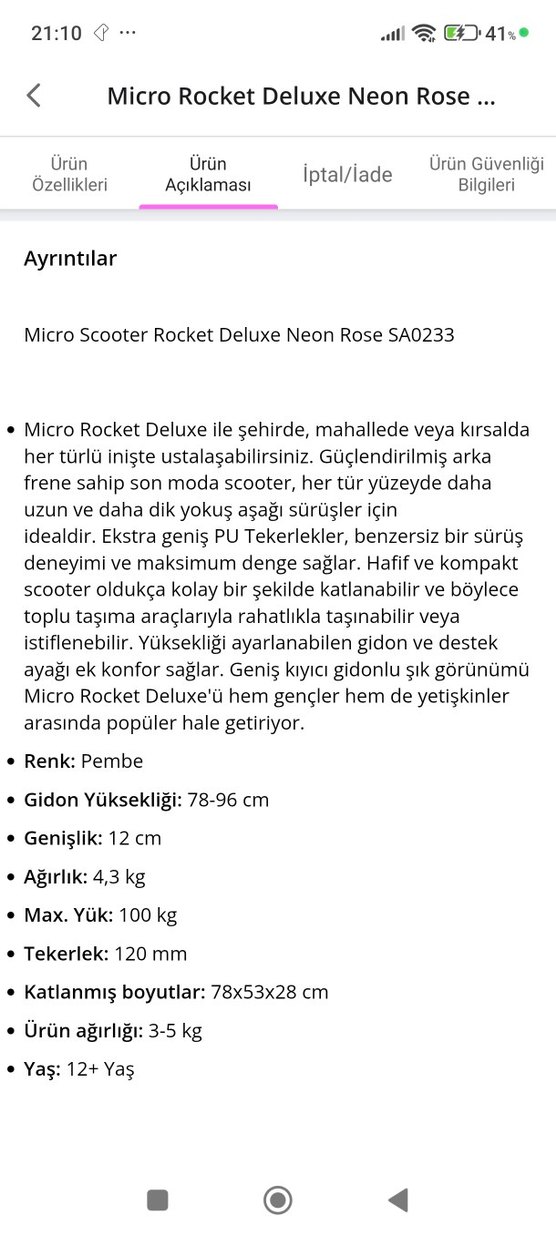 Pembe Çocuk Scooter - Görsel 3