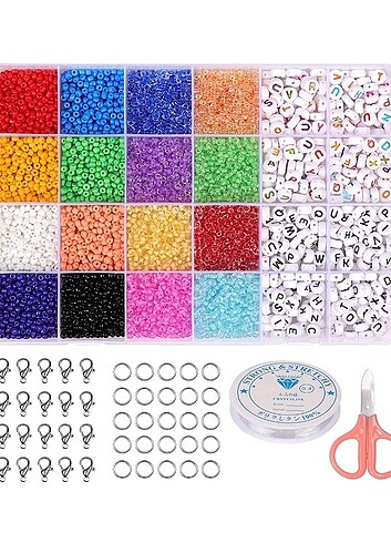 8800 PARÇA 3MM TOHUM CAM BONCUK HARFLİ - Görsel 8