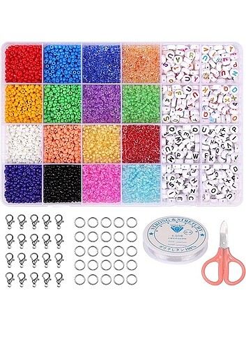 8800 PARÇA 3MM TOHUM CAM BONCUK HARFLİ - Görsel 11