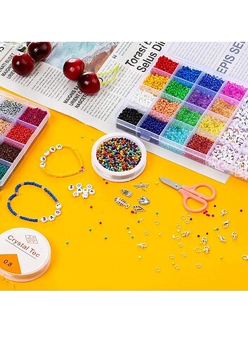 8800 PARÇA 3MM TOHUM CAM BONCUK HARFLİ - Görsel 12