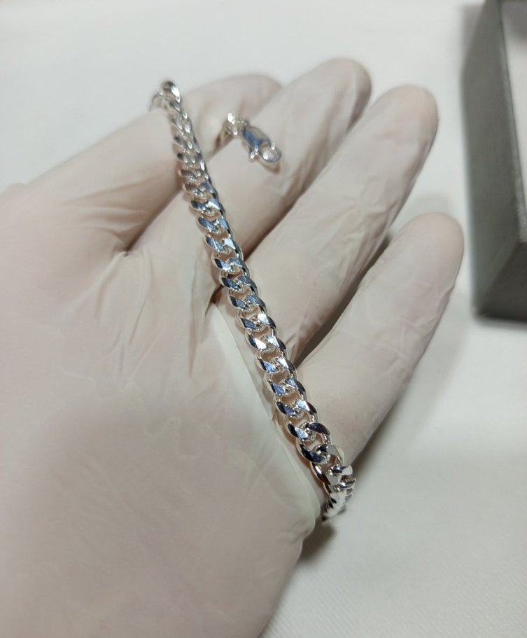 Parlak Gri Minimalist Bileklik - Görsel 4