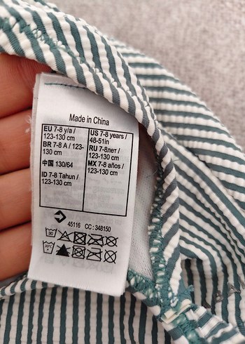7 Yaş Beden yeşil Renk Kız çocuk mayo