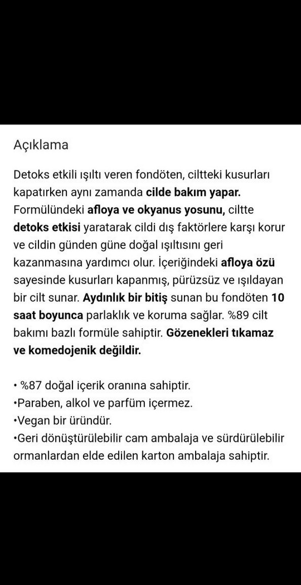 DETOKS ETKİLİ IŞILTI VEREN FONDÖTEN 050 - Görsel 4